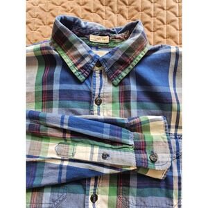 American Eagle Vintage Fit Men's Multicolor Plaid LS Button Down Shirt Size M